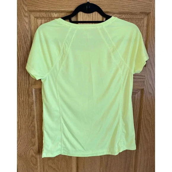 Exertek Women's Athletic Gym T-Shirt Top Short Sleeve Medium Yellow Fluorescent - Picture 3 of 3